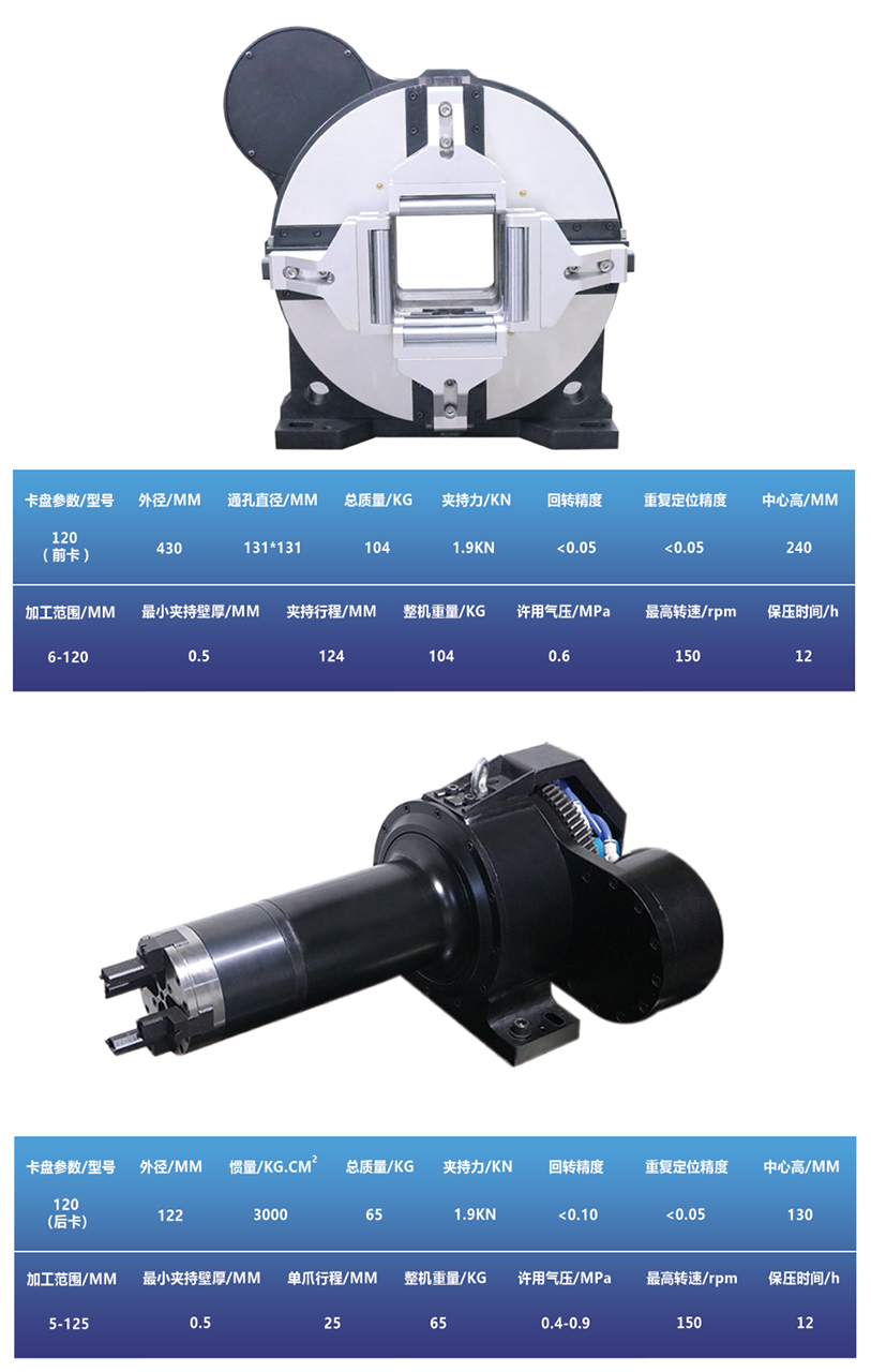 120雙卡盤前后卡盤精密款重卡 激光切管雙動(dòng)卡盤